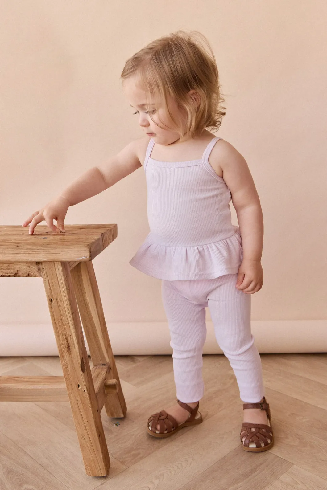 Organic Cotton Fine Rib Everyday Legging - Popsicle
