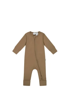 Organic Cotton Fine Rib Gracelyn Onepiece - Caramel