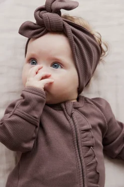 Organic Cotton Fine Rib Headband - Deep Cocoa