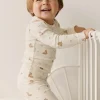 Organic Cotton Fine Rib Kayln Long Sleeve Pyjama Set - Clover Fields