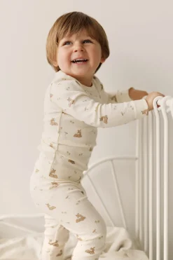 Organic Cotton Fine Rib Kayln Long Sleeve Pyjama Set - Clover Fields