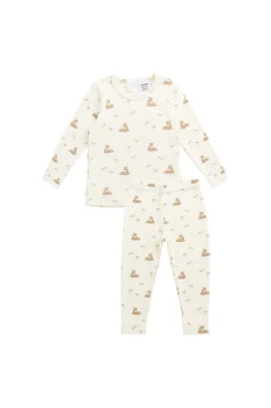 Organic Cotton Fine Rib Kayln Long Sleeve Pyjama Set - Clover Fields