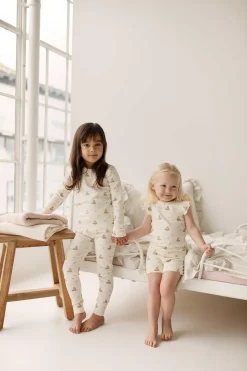 Organic Cotton Fine Rib Kayln Long Sleeve Pyjama Set - Little Fawn
