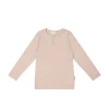 Organic Cotton Fine Rib Long Sleeve Henley - Pillow