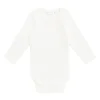Organic Cotton Fine Rib Long Sleeve Bodysuit - Parchment