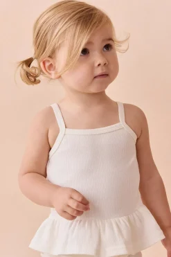 Organic Cotton Fine Rib Lillian Top - Parchment