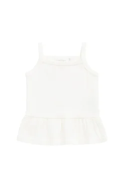 Organic Cotton Fine Rib Lillian Top - Parchment