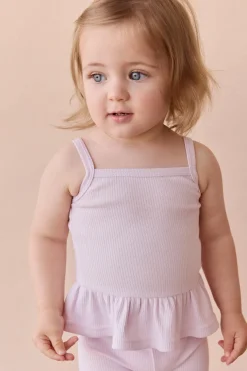 Organic Cotton Fine Rib Lillian Top - Popsicle