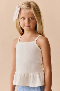 Organic Cotton Fine Rib Lillian Top - Parchment