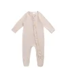 Organic Cotton Fine Rib Melanie Zip Onepiece - Pillow