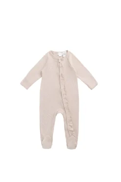 Organic Cotton Fine Rib Melanie Zip Onepiece - Pillow