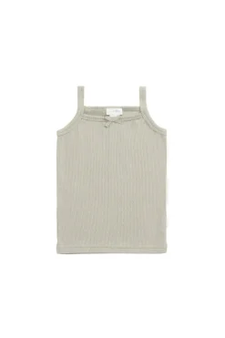 Organic Cotton Fine Rib Singlet - Mist