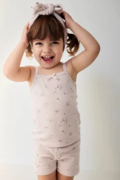 Organic Cotton Fine Rib Singlet - Petite Fleur Violet