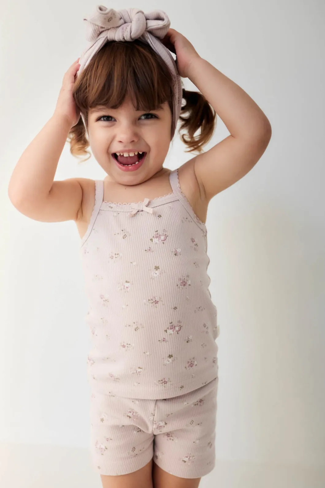 Organic Cotton Fine Rib Singlet - Petite Fleur Violet
