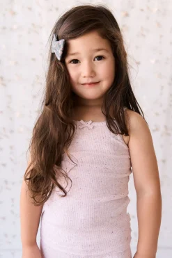 Organic Cotton Fine Rib Singlet - Tulip Fleck