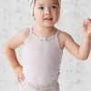 Organic Cotton Fine Rib Singlet - Lavender Fleck