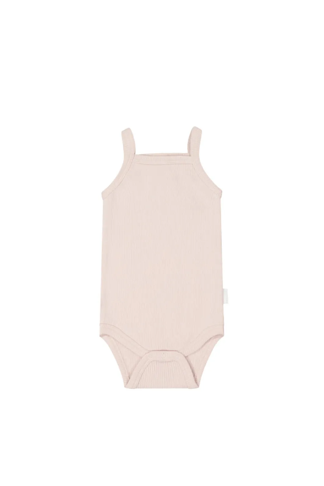 Organic Cotton Fine Rib Singlet Bodysuit - Pillow