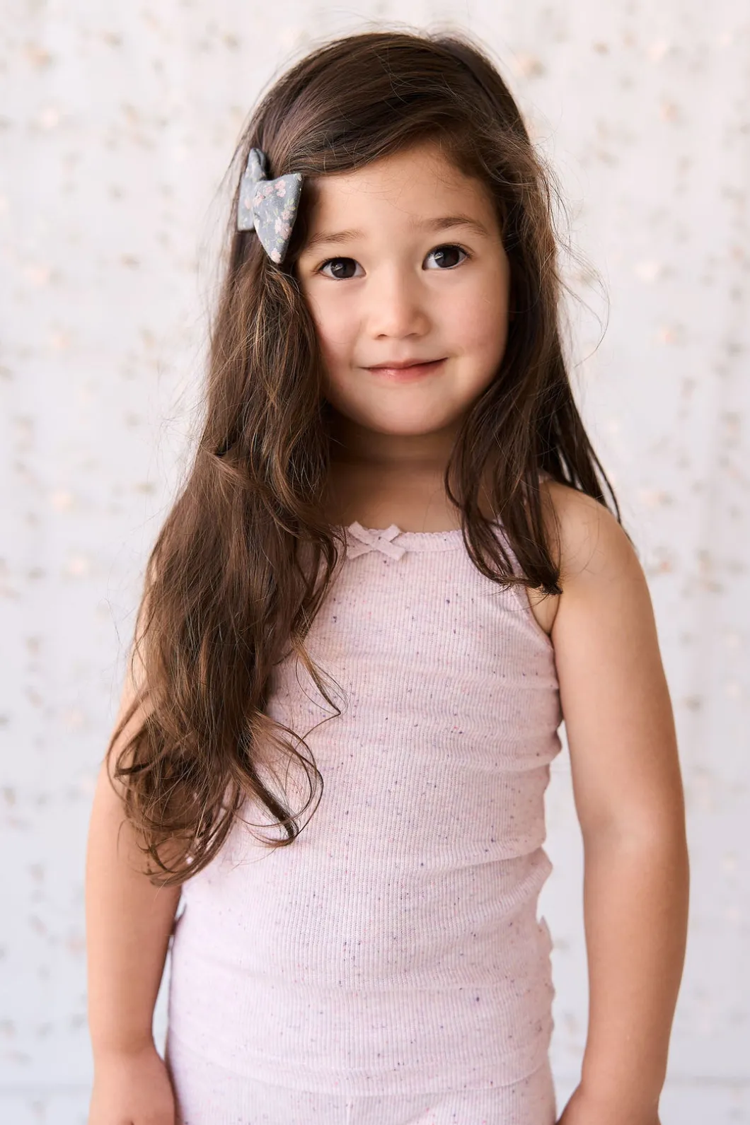 Organic Cotton Fine Rib Singlet - Tulip Fleck