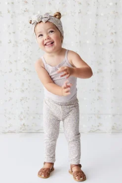 Organic Cotton Fine Rib Singlet - Lavender Fleck