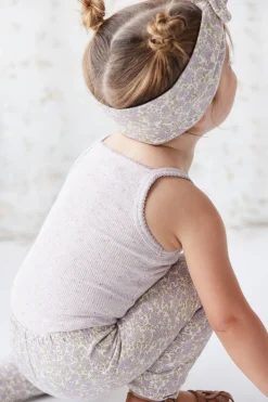 Organic Cotton Fine Rib Singlet - Lavender Fleck