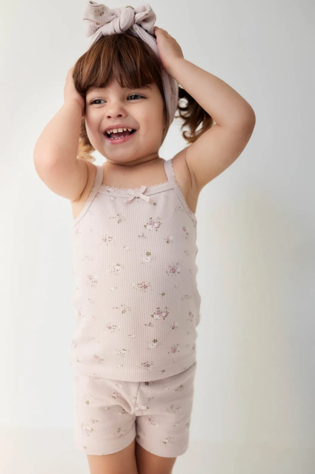 Organic Cotton Fine Rib Singlet - Petite Fleur Violet