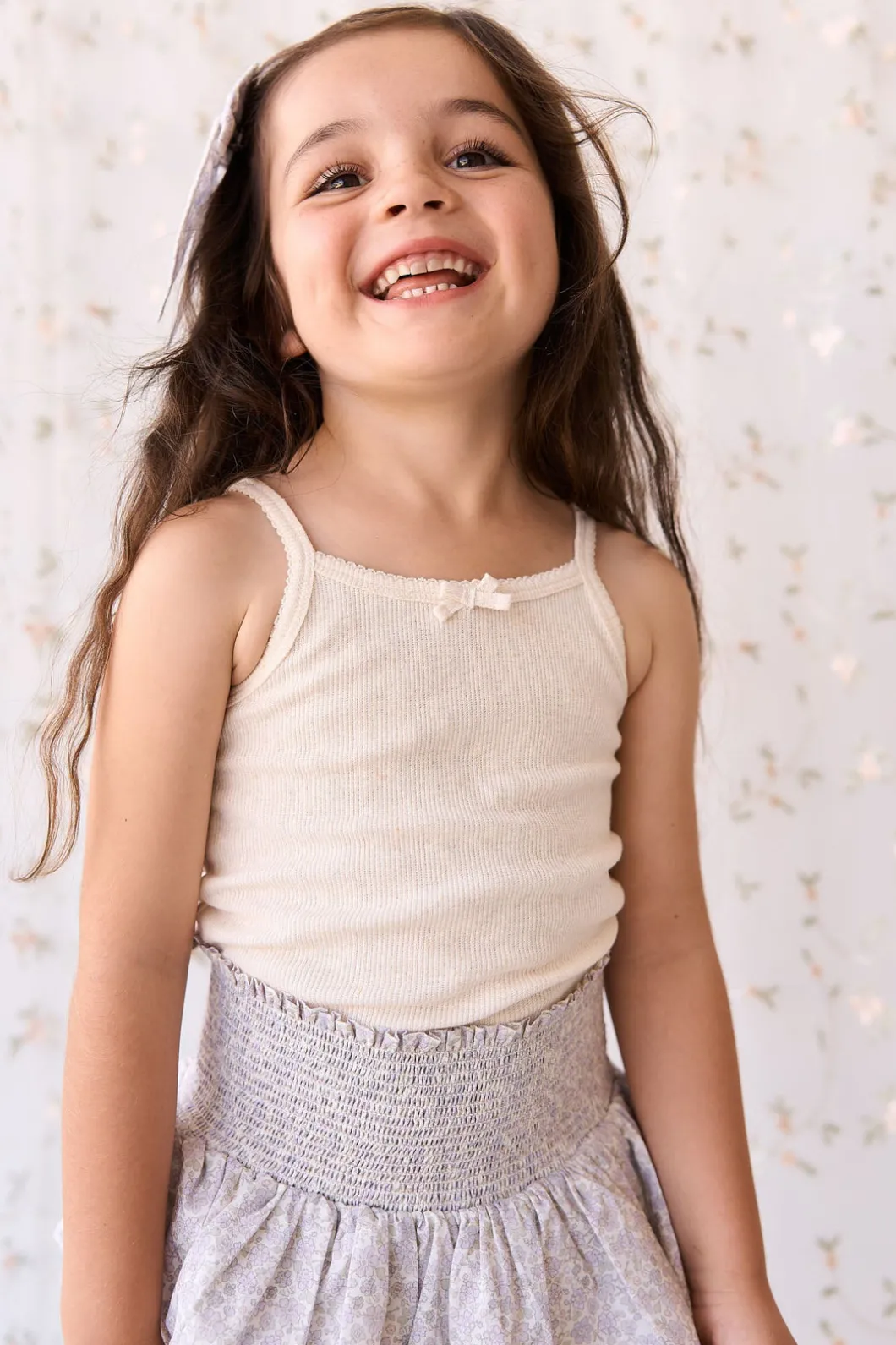 Organic Cotton Fine Rib Singlet - Lily Fleck