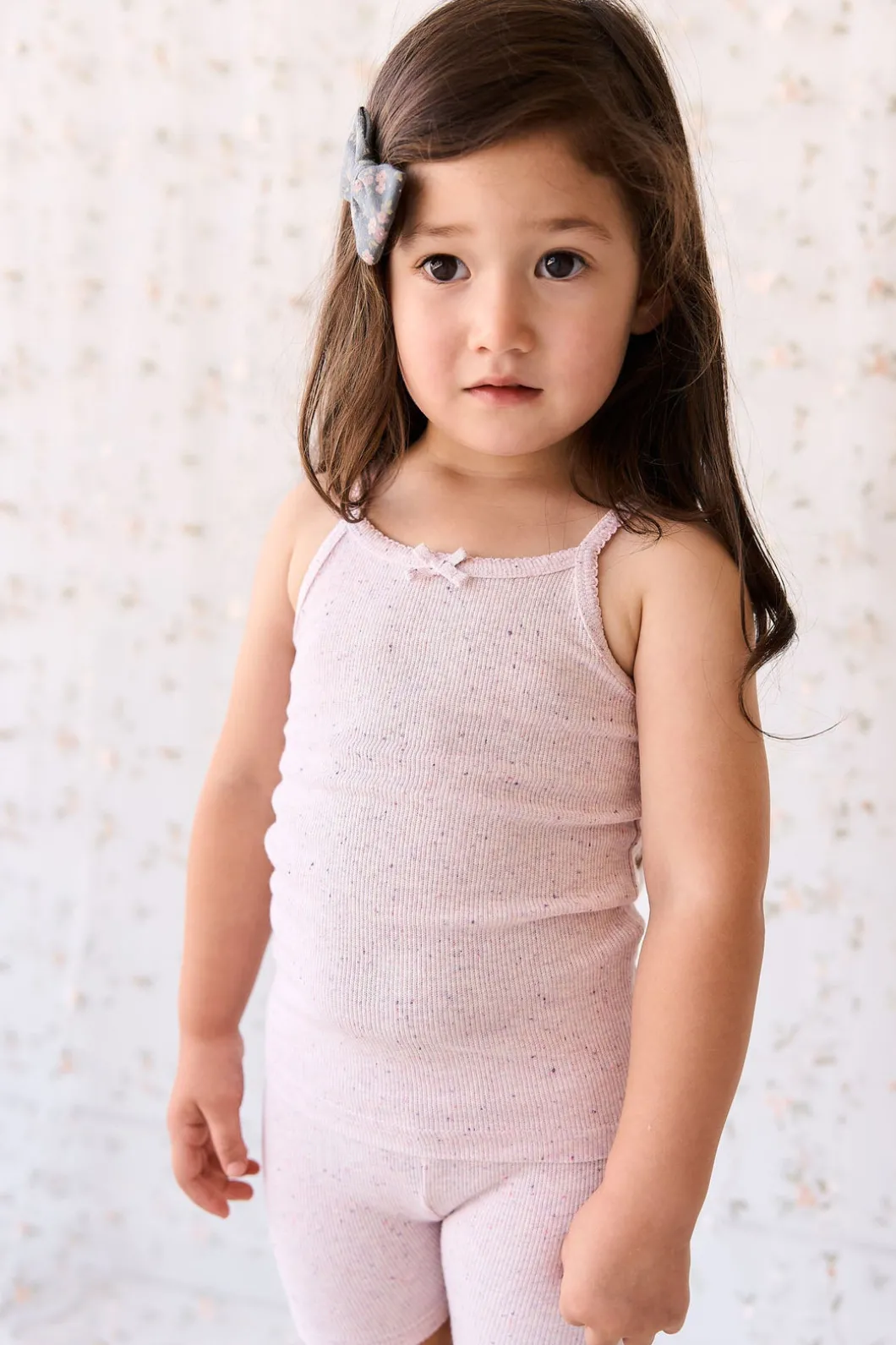 Organic Cotton Fine Rib Singlet - Tulip Fleck