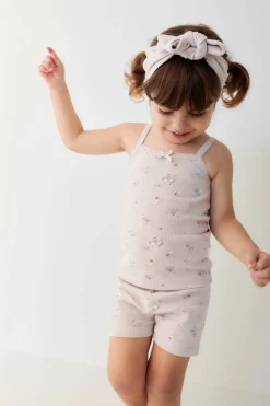 Organic Cotton Fine Rib Singlet - Petite Fleur Violet