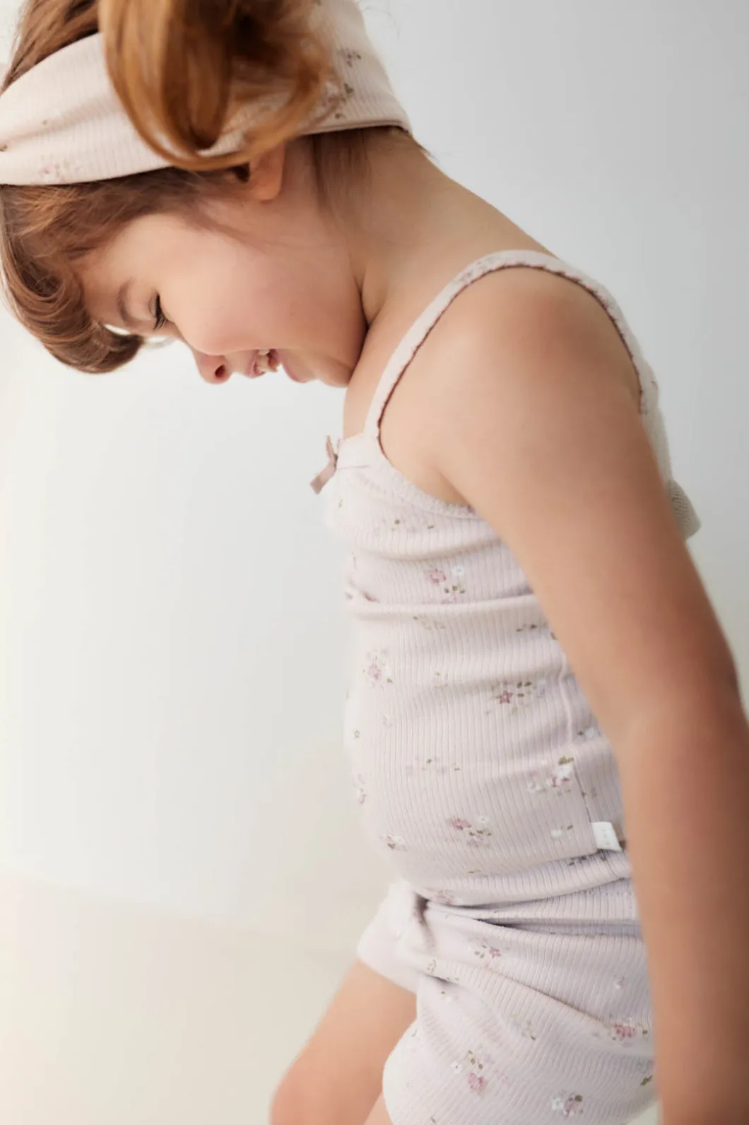 Organic Cotton Fine Rib Singlet - Petite Fleur Violet