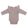 Organic Cotton Fleur Long Sleeve Bodysuit - Softest Mauve
