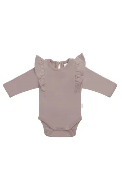 Organic Cotton Fleur Long Sleeve Bodysuit - Softest Mauve