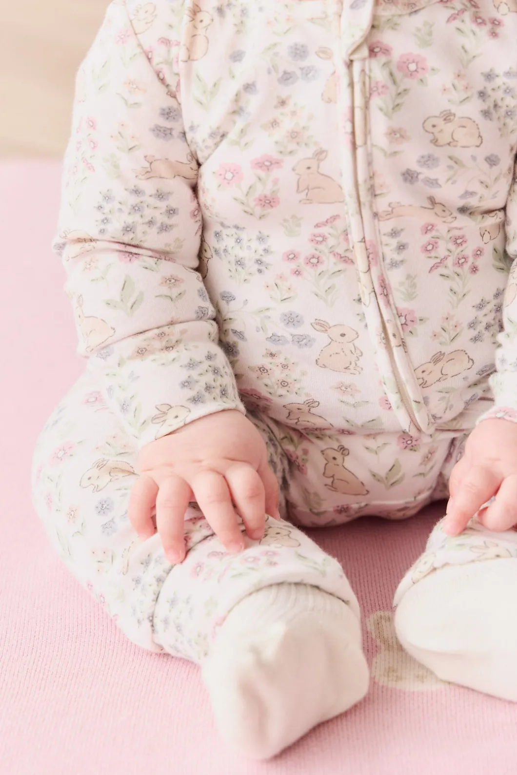 Organic Cotton Frankie Onepiece - Penny's Egg Hunt Parisian Pink