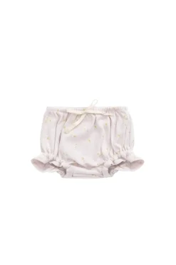Organic Cotton Frill Bloomer - Simple Flowers Lilac