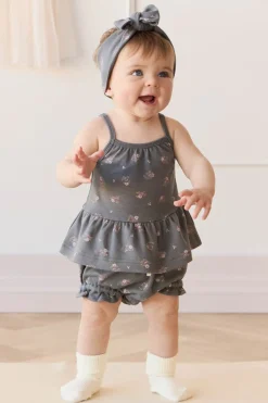 Organic Cotton Frill Bloomer - Simone Lava