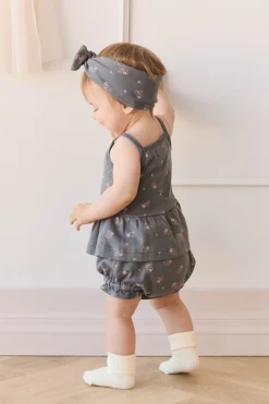Organic Cotton Frill Bloomer - Simone Lava