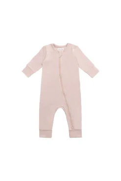 Organic Cotton Gracelyn Zip Onepiece - Shell Pink