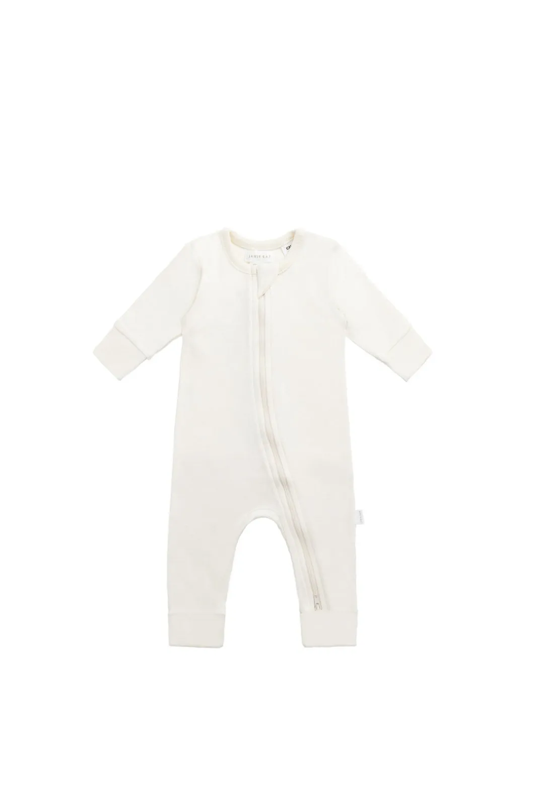 Organic Cotton Gracelyn Zip Onepiece - Buttermilk