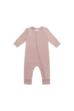 Organic Cotton Gracelyn Zip Onepiece - Powder Pink