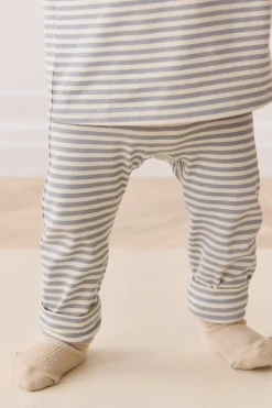 Organic Cotton Hansen Pant - Narrow Stripe Dawn/Cassava