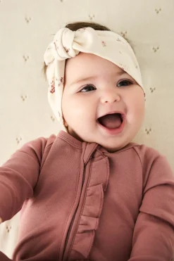 Organic Cotton Headband - Lauren Floral Tofu