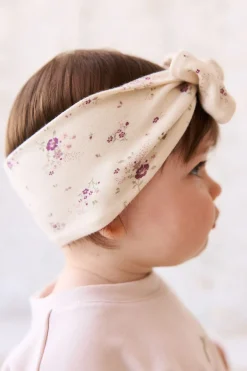 Organic Cotton Headband - Sweet William Floral Natural