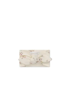 Organic Cotton Headband - Goldie Bouquet Egret