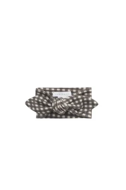 Organic Cotton Headband - Mini Gingham Bistre