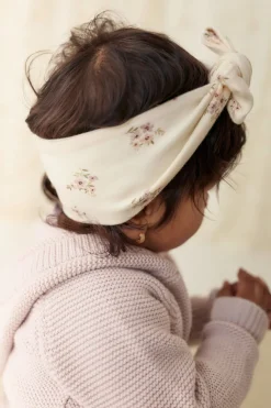 Organic Cotton Headband - Goldie Bouquet Egret
