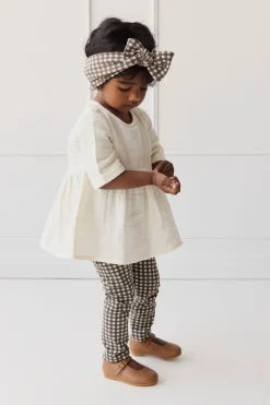 Organic Cotton Headband - Mini Gingham Bistre