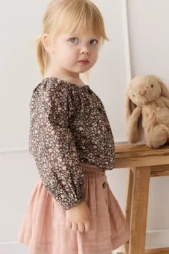 Organic Cotton Heather Blouse - Winter Moonless Night