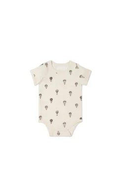 Organic Cotton Hudson Short Sleeve Bodysuit - Montgolfiere Cloud