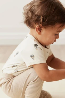 Organic Cotton Hudson Short Sleeve Bodysuit - Montgolfiere Cloud