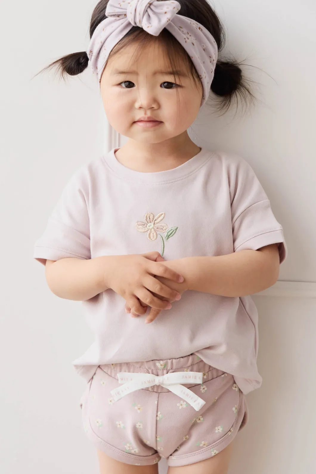 Organic Cotton Ivy Shortie - Simple Flowers Lilac