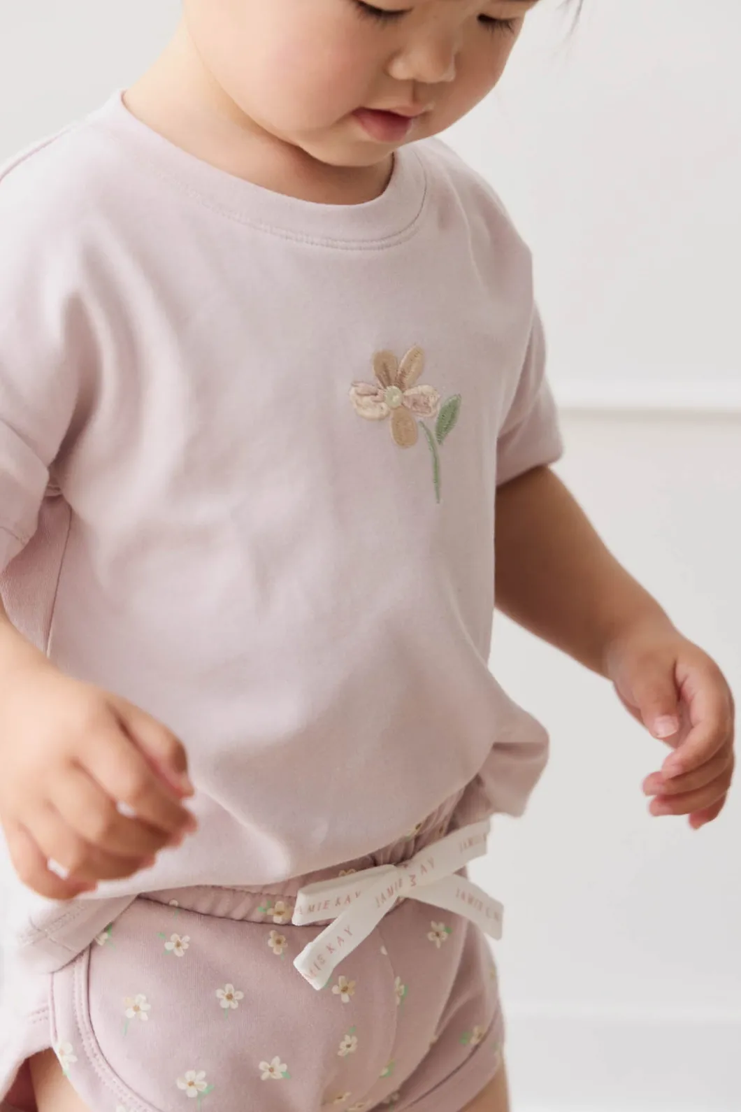 Organic Cotton Ivy Shortie - Simple Flowers Lilac